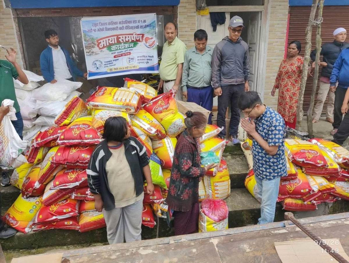 बाढी प्रभावितका लागि इनास यूकेको सक्रियता, विभिन्न सहकार्यबाट रु. ५ लाखभन्दा बढी सहयोग